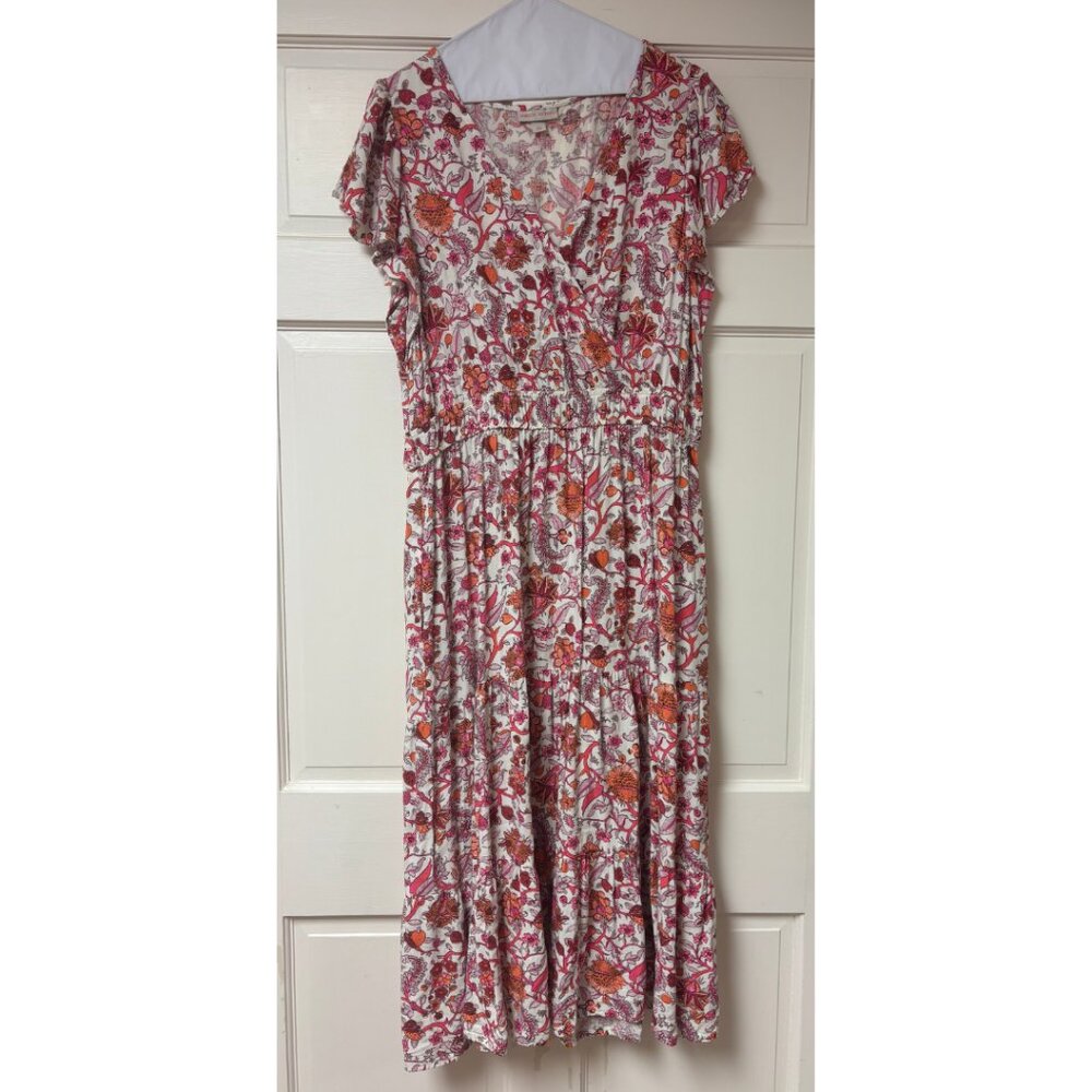 Knox Rose Pink Orange Floral Dress Maxi